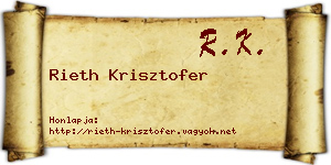 Rieth Krisztofer névjegykártya
